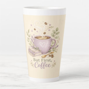 Tasse Latte Café aquarelle lavande cosy