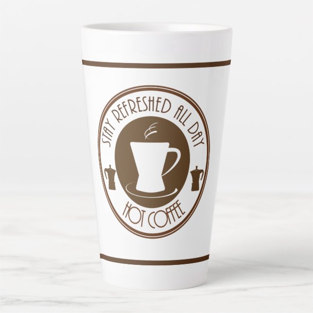 Tasse Latte Café chaud rafraîchi (Devant)