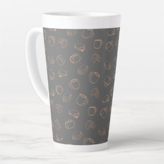 Tasse Latte Café Croissants