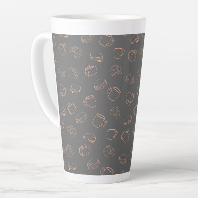 Tasse Latte Café Croissants (Angle gauche)