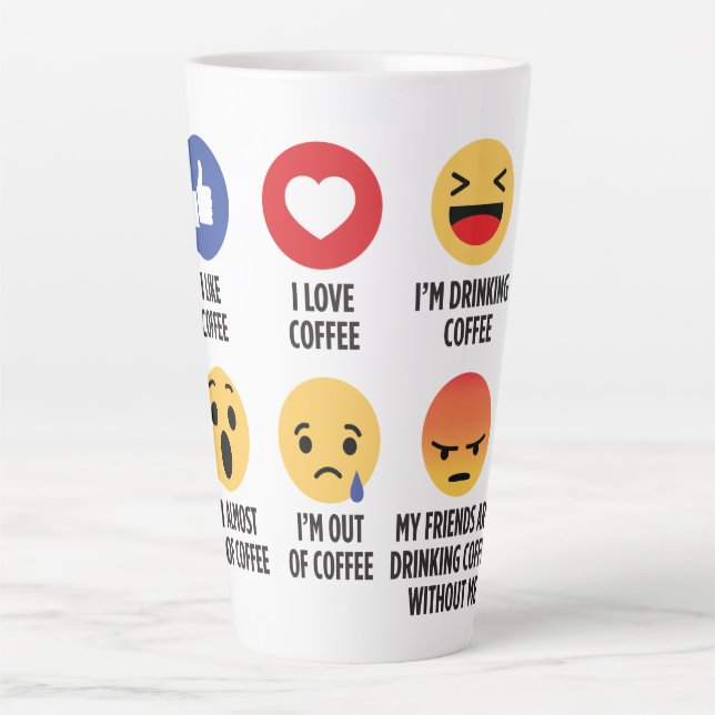 Tasse Latte Café Emojis (Devant)