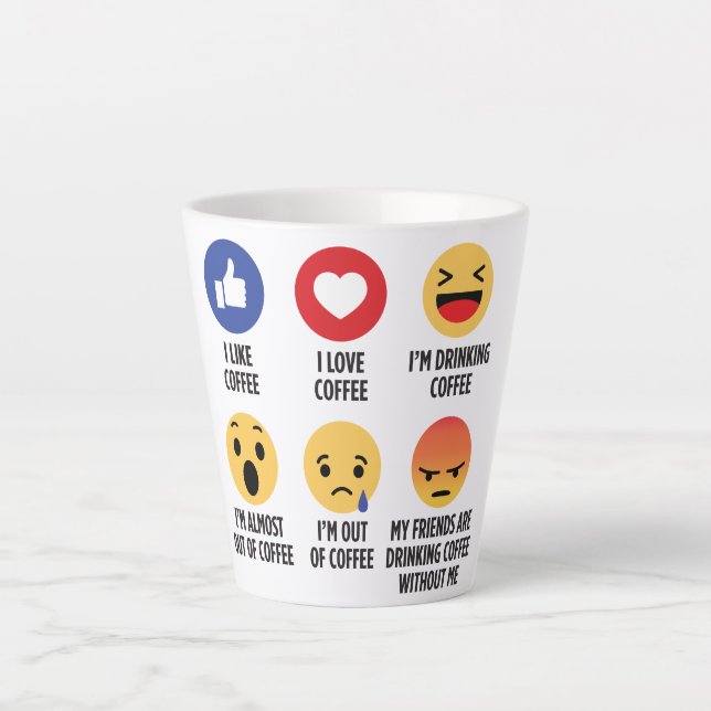 Tasse Latte Café Emojis (Devant)