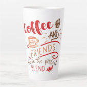 Tasse Latte Café et amis Mélange Parfait Typographie des citat (Devant)