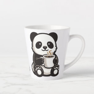 Tasse Latte Café Mignon Panda – Panda Kawaii tenant un Café 