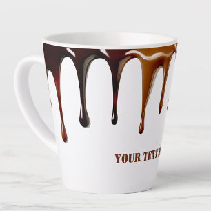 Tasse Latte Café moderne mignon, cool goutte à goutte texte pe