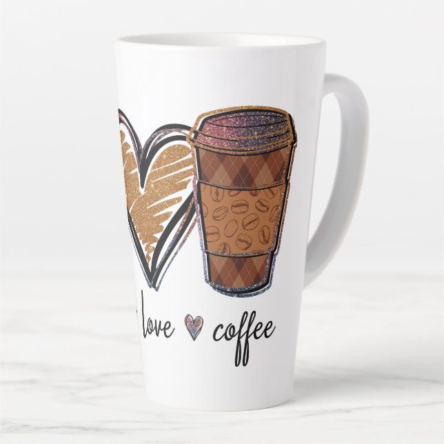 Tasse Latte Café Peace Love (Angle droit)