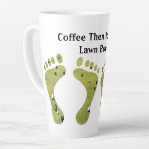 Tasse Latte Café Puis De À Pelouse Bowls, Drôle