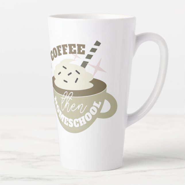 Tasse Latte Café Retour à l'école à la maison (Droite)