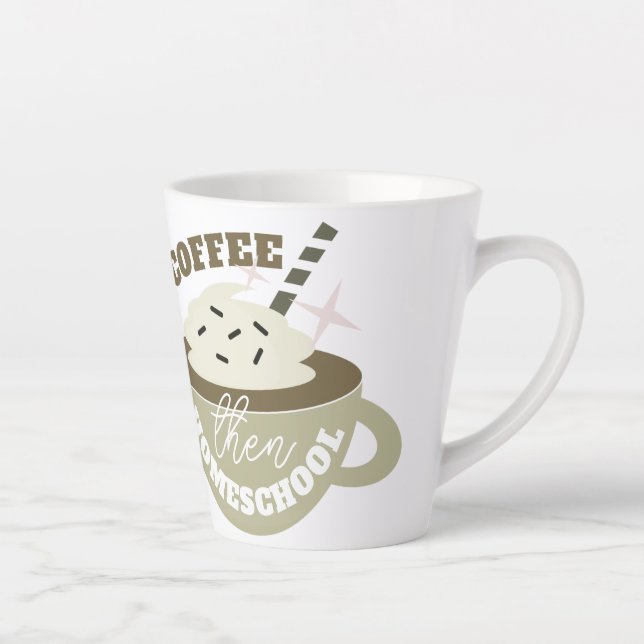 Tasse Latte Café Retour à l'école à la maison Petit (Droite)