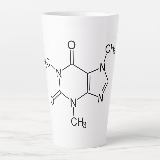 Tasse Latte Caféine Molécule Chimie Café Atomes (Devant)