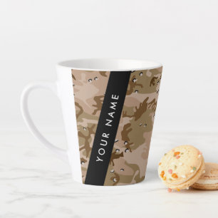 Tasse Latte Cailloux du Camouflage du désert, Votre nom, Perso