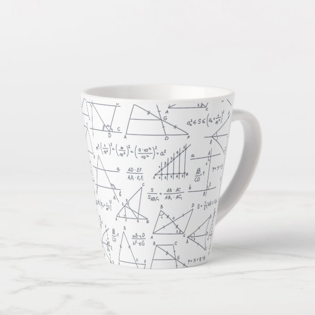 Tasse Latte Calculs mathématiques écrits à la main Illustratio (Angle droit)