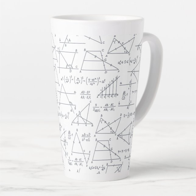 Tasse Latte Calculs mathématiques écrits illustrations (Angle droit)
