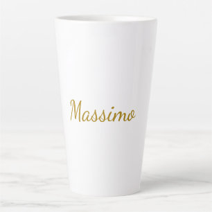 Tasse Latte Calligraphie de couleur or élégante simple et sobr