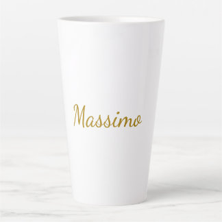 Tasse Latte Calligraphie de couleur or élégante simple et sobr