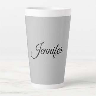 Tasse Latte Calligraphie Élégant Gris rétro Gris