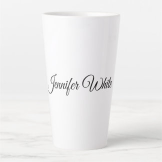 Tasse Latte Calligraphie Elegant noir & blanc Rétro