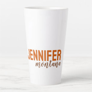 Tasse Latte Calligraphie Elegant Plain Ajouter son propre nom