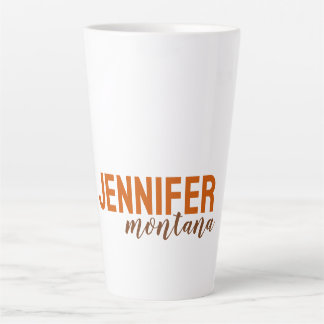 Tasse Latte Calligraphie Elegant Plain Ajouter son propre nom