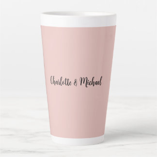 Tasse Latte Calligraphie mariage Elégant Rose Nom de la plaine