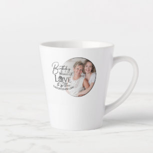 Tasse Latte Calligraphie minimale Photo Anniversaire Belle-fil