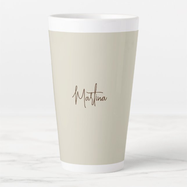 Tasse Latte Calligraphie minimaliste moderne (Devant)