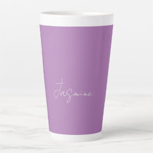 Tasse Latte Calligraphie minimaliste personnalisé Nom propre L