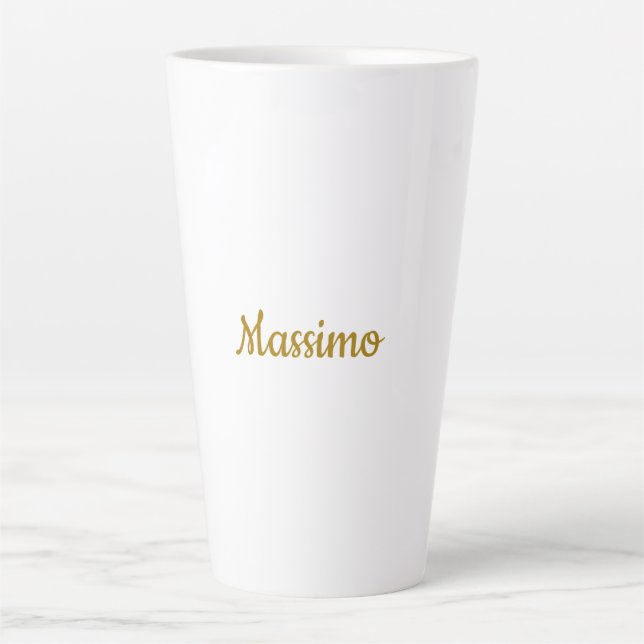 Tasse Latte Calligraphie Professionnel Élégant Couleur Or (Devant)