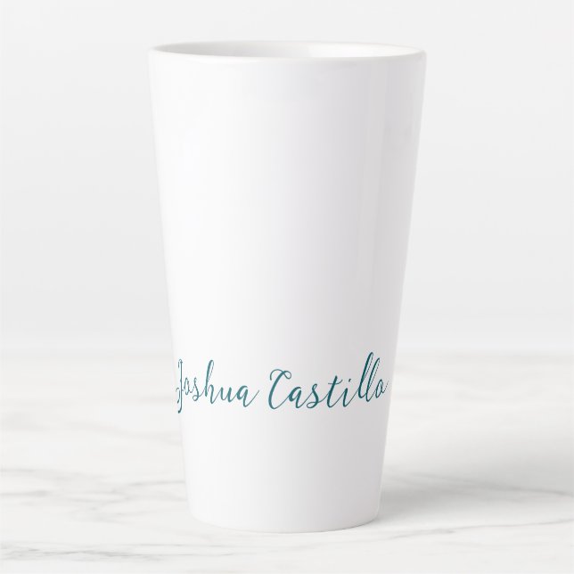 Tasse Latte Calligraphie Simple Plain Professionnel Nom (Devant)