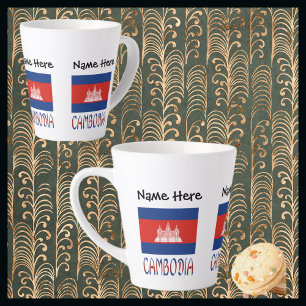 Tasse Latte Cambodge et drapeau cambodgien Petit Latte personn