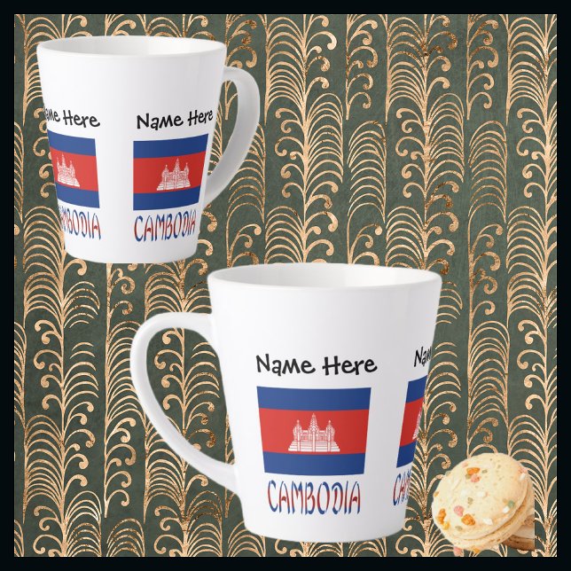 Tasse Latte Cambodge et drapeau cambodgien Petit Latte personn (Créateur téléchargé)