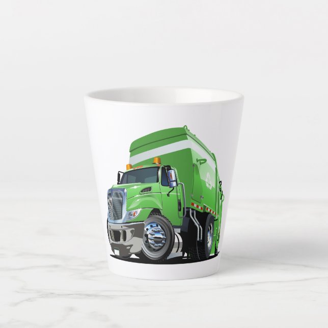 Tasse Latte Camion à ordures de dessin (Devant)