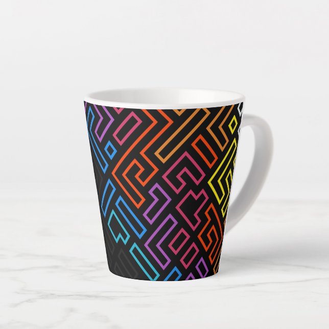 Tasse Latte Camouflage de design graphique coloré (Angle droit)