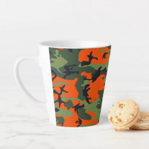 Tasse Latte Camouflage orange et vert, Militaire, Armée