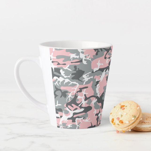 Tasse Latte Camouflage rose et gris, Militaire, Armée (En situation)