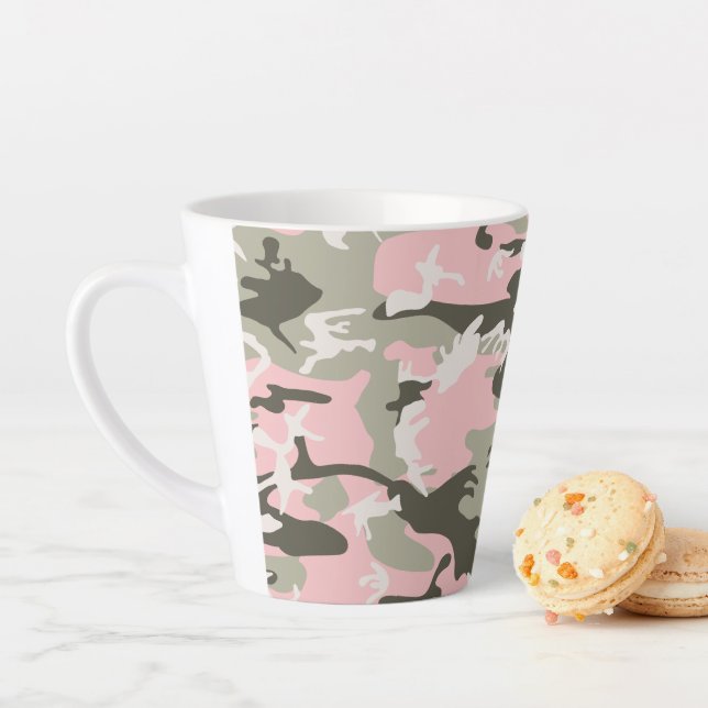 Tasse Latte Camouflage rose et vert, Militaire, Armée (En situation)