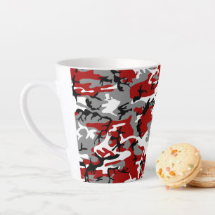 Tasse Latte Camouflage rouge et gris, Militaire, Armée