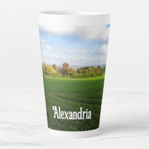 Tasse Latte Campagne d'automne en anglais - Grand Personnalisé
