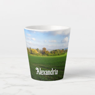Tasse Latte Campagne d'automne en anglais - Petit Personnalisé