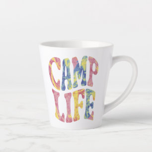Tasse Latte Camping Filles d'été Camp Life Tie-Die Rétro