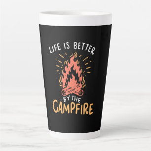 Tasse Latte Camping - La vie est meilleure au feu de camp