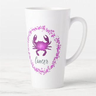 Tasse Latte Cancer Crabe Signe du zodiaque Astrologie rose vio