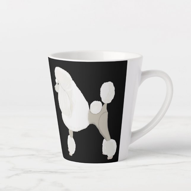 Tasse Latte Caniche de Show Blanc (Droite)