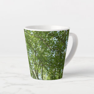 Tasse Latte Canopée du printemps Feuille Green Nature Scene