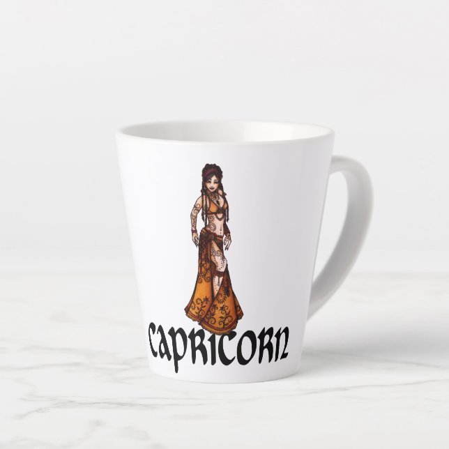 Tasse Latte Capricorne Danseuse du ventre Zodiac déesse (Angle droit)