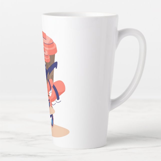 Tasse Latte Caractère café cool et drôle (Droite)