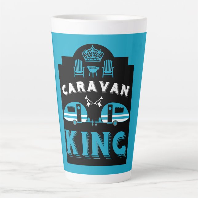 Tasse Latte Caravan King Cadeaux Pour Campeurs (Devant)