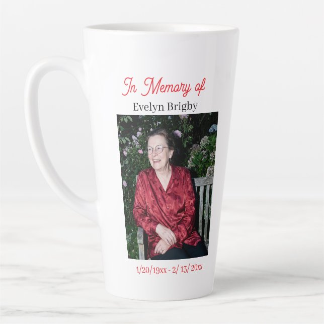 Tasse Latte Cardinal Poem Memorial Keepsake  (Gauche)