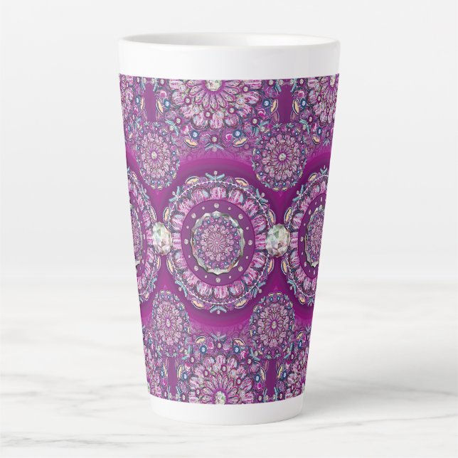 Tasse Latte Cardinal rouge Rosace (Devant)