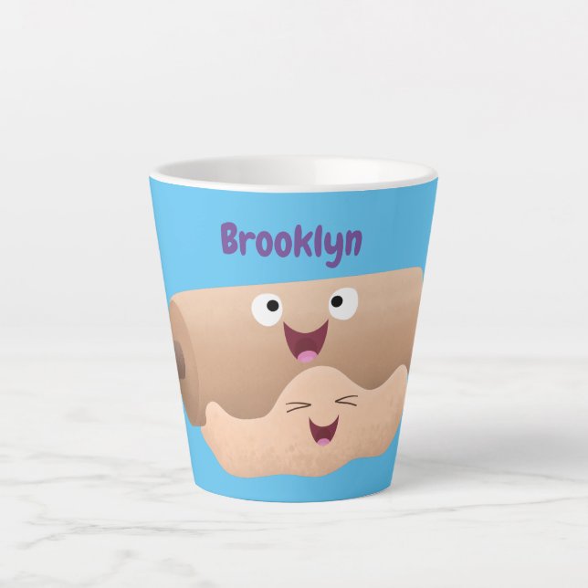 Tasse Latte Caricature à pâte molle et à pâte molle (Devant)